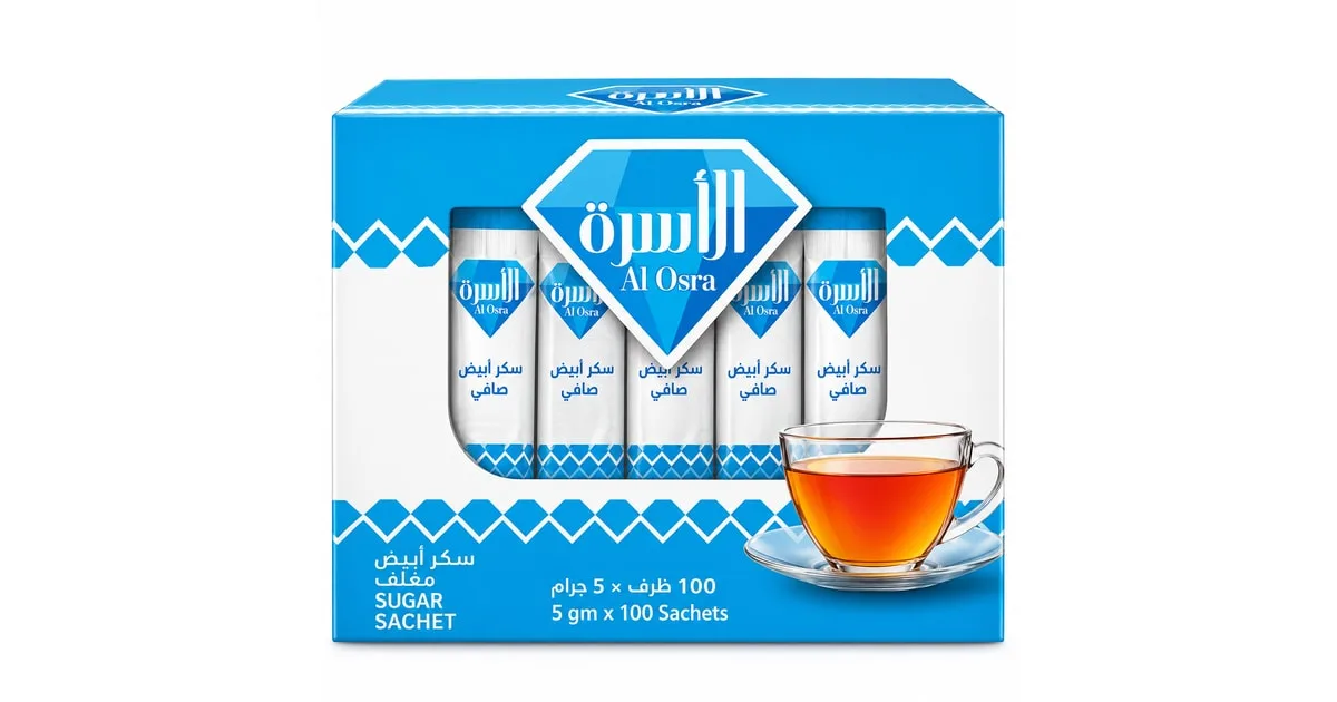 سكر ناعم الأسرة أظرف 100 × 5 جم (500 جم)